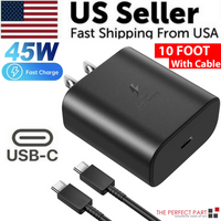 45W USB-C Super Fast Wall Charger 10FT Cable For Samsung Galaxy S20